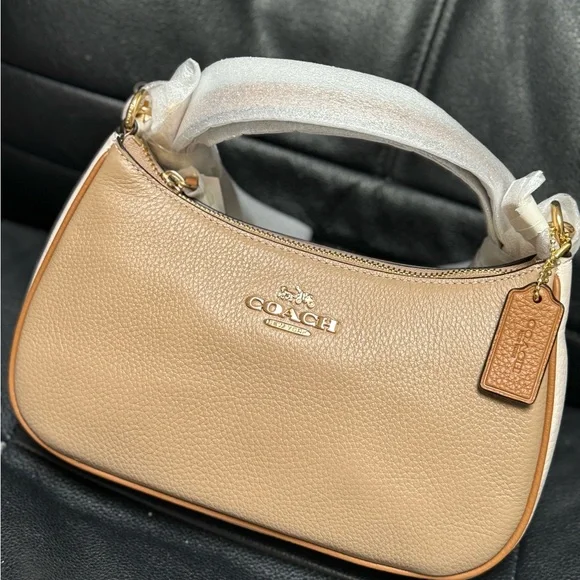 COACH Leather Teri Shoulder Bag In Colorblock CA173 Taupe Multi NWT